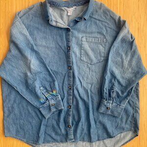 Old Navy denim Boyfriend Shirt sz XL